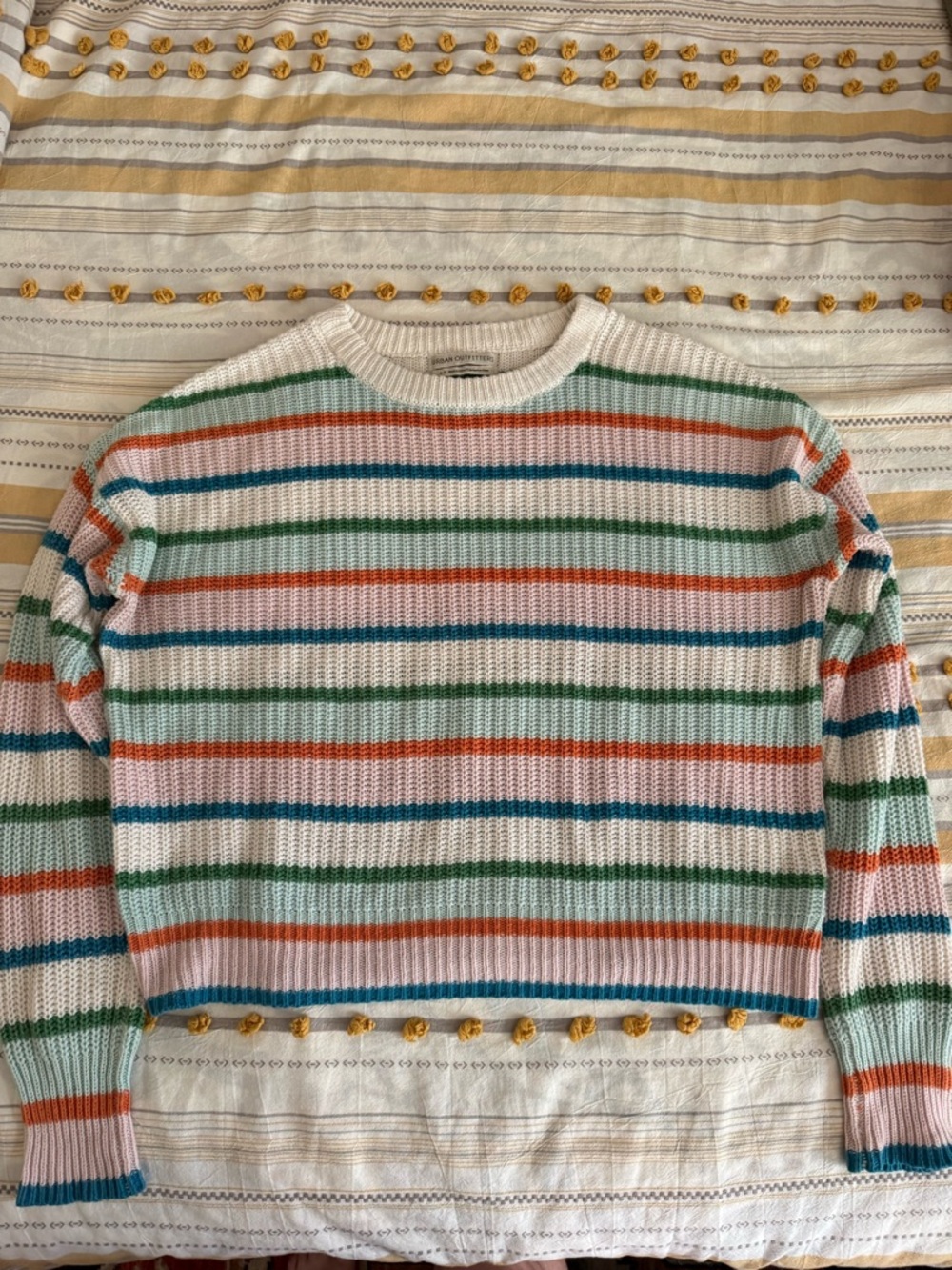 Urban outfitters striped Cropped Knit Sweater